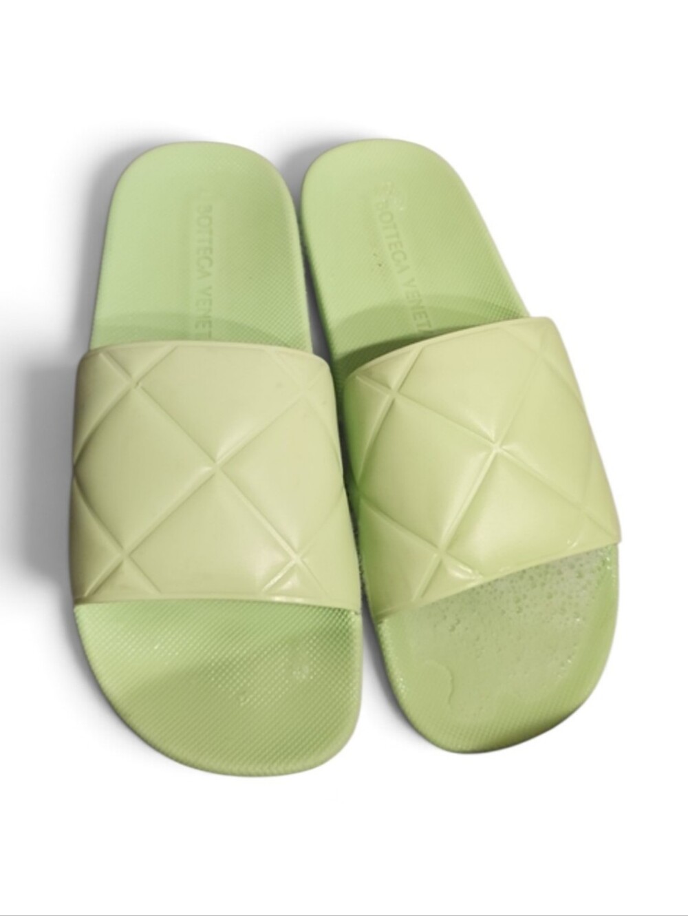 Bottega veneta rubber intrecciato quilted pool slides sandals 39